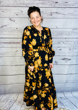 Natasha Smocked Waist Dress- Black Floral