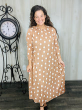Cute & Comfy Polkadot Dress- Tan