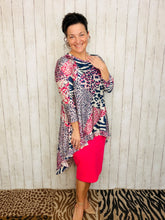 Dramatic High-Low Tunic -Mixed Animal Prints