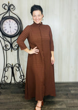 Jaqueline Vintage & Textured Dress- Chocolate Brown