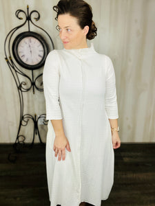 Jaqueline Vintage & Textured Dress- Ivory