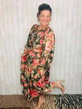 Jessica Green & Floral Belted Dress