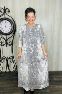 Creamy Animal Print Dress