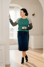 Gina Leopard & Stripes Ribbed Top