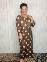 Missy Brown & Pink Polkadot Dress