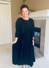 Samantha Ruffle Front Dress-Black