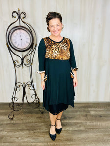 Glorious Black & Leopard Ruffle Tunic (Style 2)