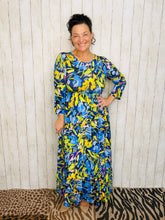 Nellie Green & Blue Multi Print Dress
