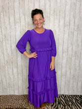 Amanda Purple Ruffle Dress
