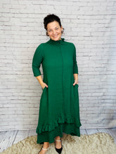 Jaqueline Ruffled Dress-Hunter Green