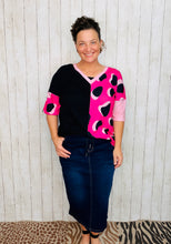 Pink & Leopard Half Sleeve Top