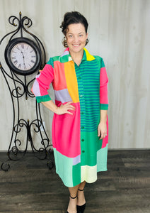Nina Fashion Blazer- Black/Coral, Pink/Yellow or Green/Pink