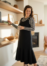 Black Houndstooth Mesh Layering Style Top