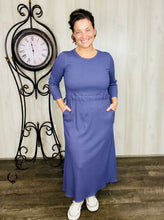 Ribbed Lounge Dress- Eggplant