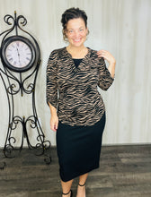 Mariah Brown Animal Print Top