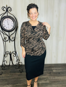 Mariah Brown Animal Print Top