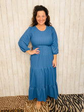 Mallory Denim Blue Textured Dress