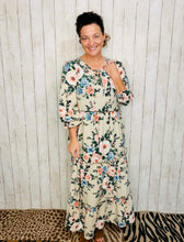 Clarissa Taupe & Roses Dress