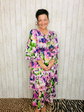 Juliet Ruffle Dress-Purple Floral