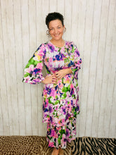 Juliet Ruffle Dress-Purple Floral