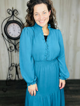 Nicole Smocked Waist Dress- Teal