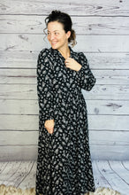 Kaylee Collared Black & Off White Floral Dress