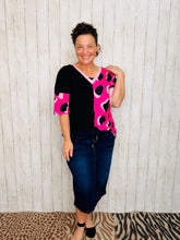 Pink & Leopard Half Sleeve Top