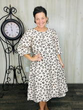 Mandy Animal Print & Bow Dress- Beige