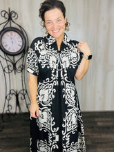 Melanie Boho Smocked Front Dress-Black