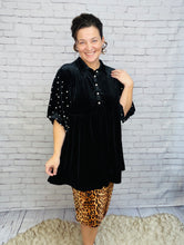 Velvet & Pearl Tunic Style- Black, Hunter Green or Navy