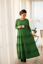 Misty Ruffle Tiered Dress-Emerald