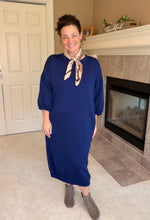 Oh So Comfy Sweatshirt Dress-Navy