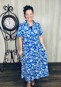 Boho Summer Vibes Dress- Blue