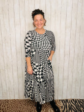 Tonya Marie Tiered Dress- Midi Length-Houndstooth