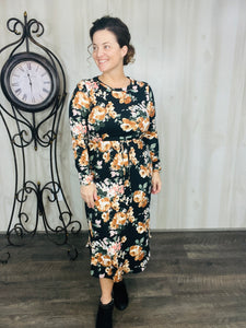 Jana Black Floral Dress