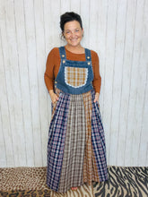 Patchwork Pinafore Plaid Overall/Jumper Dress