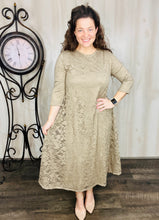 Roses & Lace Dress- Mocha