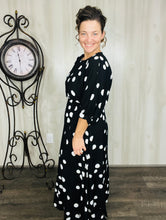Julia Black & White Polkadot Midi Dress