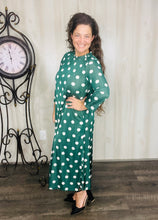 Cute & Comfy Polkadot Dress- Green