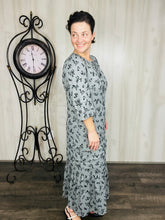 Rena Charcoal & Ditsy Floral Print Dress