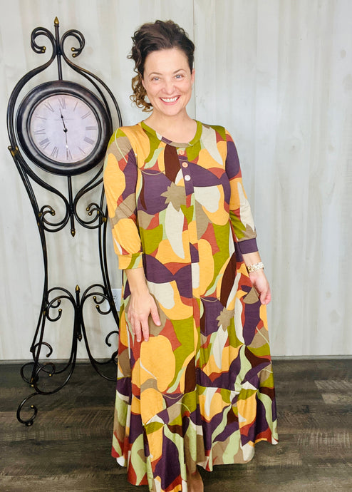 Smiles & Fall Abstract Dress