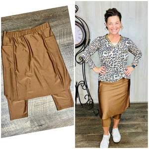 Lisa Chocolate Brown Swim/Active Skirt 22" (Capri Leggings)