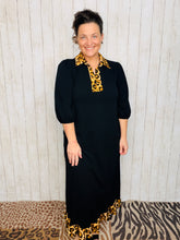 Everyday Class Leopard Detail Dress - Black