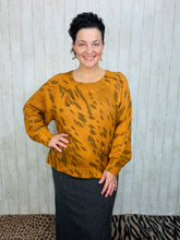 Distressed Camel Colored Leopard Fashion Sweater