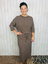 Marissa Ribbed Skirt- Brown & Cream Striped
