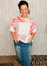Coral & Ivory Patchwork Top