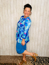 Jordan Tiered Tunic Top- Blue Mix