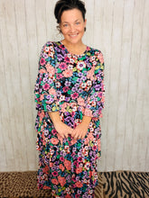 Juliet Ruffle Dress- Black Floral