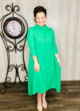 Jaqueline Vintage & Textured Dress- Kelly Green