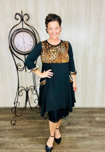 Glorious Black & Leopard Ruffle Tunic (Style 2)